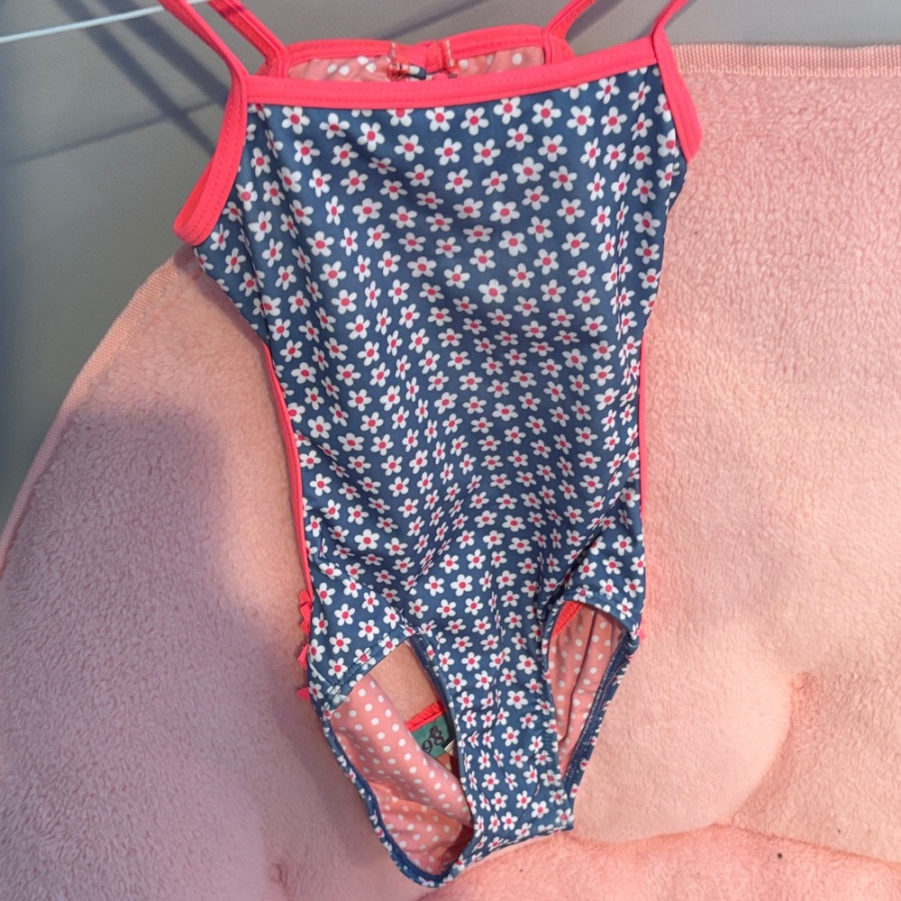 Carter's Navy and Pink Floral Kids Swim One Piece